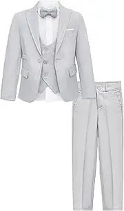 [Lilax] Boys Suits Slim Fit Toddler Tuxedo Suit Set for Teen Boys Communion Dress Clothes Kids Wedding Ring Bearer Outfit