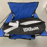 NWT Wilson Roger Federer RF Team 3-Pack Tennis Racquet Bag Black/White