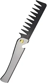 Stainless Steel Folding Pocket Comb - Portable Hair Comb for Styling, Salon & Home Use