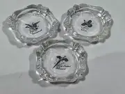 Lot of 3 Game Bird Ashtray (Grouse/Canvasback/Ring Necked Pheasant) Glass 4 Slot