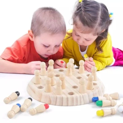 Wooden Stick Chess Memory Match Game Kids Educational 3D Puzzle Learning Toy Gif