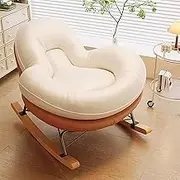 FYNBSSA Upholstered Glider Chair Modern Upholstered Glider Accent Rocking Chair,with Solid Wood Legs and High Backrest Safe and Comfort