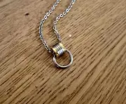 Discreet submissive day collar BDSM Stainless Steel O Ring Necklace gold silver