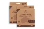 2x 5pc Eco Basics 12.5cm Charcoal Filter Refills For Kitchen Compost Waste Bin