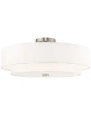 Livex Meridian 5 Light Brushed Nickel Ceiling Mount