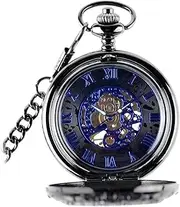 [B Baosity] Elegant Steampunk Mechanical Pocket Watch with Chain