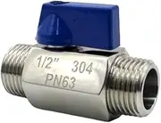 Brass Hose Connector 1/8 1/4 3/8 1/2 3/4 1 Inch BSP Male Thread 304 Stainless Steel Mini Ball Valve Adapter for Water Oil Gas(3/4Inch)
