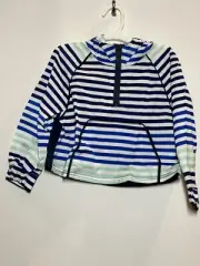Hunter For Target Girls Pullover Windbreaker Jacket Blue/White Striped M(7/8)
