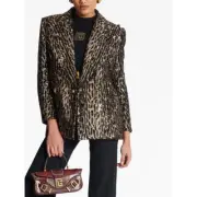 Balmain sequin-embellished double-breasted jacket FR40/US8