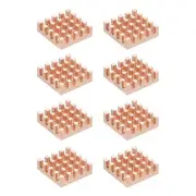 8 Pcs Copper Heatsink 13x13x4mm, Heat Sink Cooler Radiator for Raspberry Pi