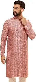 [Sojanya] (Since 1958 Men'S Cotton Rayon Shiny Thread Sequinned Only Long Kurta