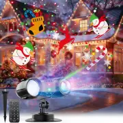 3 in 1 Halloween Christmas Projector Lights Outdoor 21 HD Effects (3D Ocean Wave