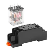 220/240V AC Coil DPDT Relay MY2NJ 8 Pin w Socket Base P4G96419