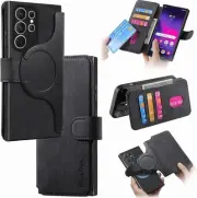 for Samsung S23 Ultra Case MagSafe, with Detachable Magnetic Wallet (3 Card