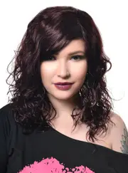 Deluxe Curly Burgundy Wet Look Womens Costume Wig