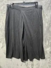 NWT Eileen Fisher Charcoal XL Stretch Cropped Culottes Capris Jersey Knit Pocket