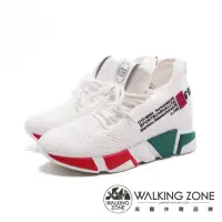 在飛比找momo購物網優惠-【WALKING ZONE】女 英字增高運動鞋 女鞋(白色)