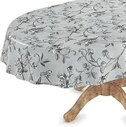 Oilcloth Tablecloth Washable Wax Tablecloth Plastic Tablecloth Sold by The Metre Elegant Shiny Square Round Oval Oval 140 x 180 cm Cut Edge Pions Silver