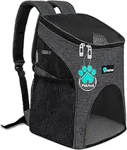 PetAmi Premium Pet Carrier Backpack for Small Cats and Dogs | Ventilated Design, Safety Strap, Buckle Support | Designed for Travel, Hiking & Outdoor Use (Charcoal)