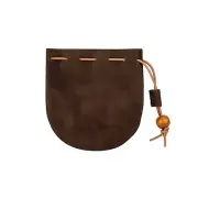 Coin Pouch Case Leather Wallet Drawstring String Bag Small Purse Holder