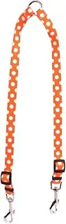 Yellow Dog Design Tangerine Polka Dot Coupler Dog Leash-Size Medium-3/4 inch Wide and 12 to 20 inches Long