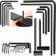 Glarks 13Pcs Professional Guitar Allen Wrenches with Pocket Truss Rod Hex Box Wrenches and Ball End Truss Rod Wrenches Kit, Guitar Repair Tool Kit for Guitar Bass Neck Truss Rod Adjustment