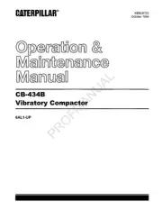 Caterpillar CB 434B Vibratory Compactor Operators Maintenance Manual