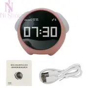 Cute Expression Alarm Clock with Night Light & Thermometer for Kids & Home Use