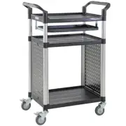 3 Tier Aluminium Framed Computer Cart with Slide Out Shelf