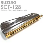 Suzuki SCT-128 Tremolo Chromatic Harmonica with EVA case Silver NEW
