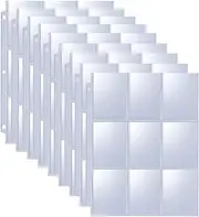 Pockets Trading Card Sleeves, 360Pcs Trading Card Binder Sleeve, Plastic Clear Trade Cards Pages for 3 Ring Binder,Double-Sided 9 Pocket Trade Cards Sleeves for 3 Ring Binder