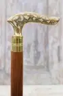 Classic Walking Stick Wooden and Brass Walking Cane Hiking Stick Two fold Stick