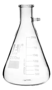 Eisco Labs 2000ml Conical Filtering Flask, Integral Side Arm, Borosilicate Glass