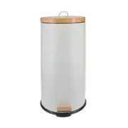 Eco Basics 30L Rubbish Bin/Trash Garbage Can Waste Container Storage Round White