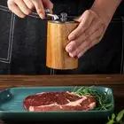 Manual Salt & Pepper Grinder Wooden Spice Mills Grinding Bottle Kitchen Tool