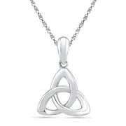 Celtic Trinity Knot Pendant in 10K White Gold