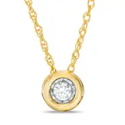 0.25 CT. Natural Clarity Enhanced Solitaire Pendant in 10K Yellow Gold