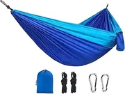 Portable Hammock - Nylon Lightweight Single Double Travel Hammock | Nylon Double Swing Bed with Tree Straps Hiking Gear for Outdoor Indoor Travel