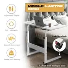 Computer Table Stand Adjustable Bedside Portable Study Mobile Laptop with Wheels