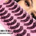 Natural Long Wispy Volume Russia Volume False Eyelashes Faux Mink DD Curl