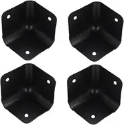 DECOMELODY 4pcs Speaker Wrap Angle with Protective Safety Furniture Corner Guards Speaker Cover Protectors for Cabinet Speaker Corner Guard Corner Edge Corners Speakers Iron Black
