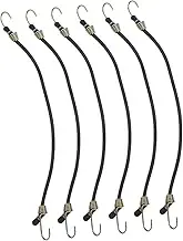 SHINEOFI 6Pcs Heavy Duty Elastic Bungee Cords with Metal Hooks Adjustable Rubber Straps for Secure Fastening for Camping Luggage and Outdoor Use