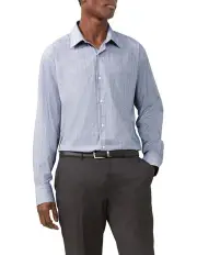 [Van Heusen] Classic Mini Check Shirt in Navy