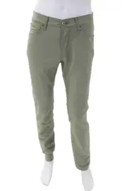 Brax Feel Good Mens Cotton Flat Front Modern Fit Straight Pants Green Size 30x34