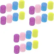 BESPORTBLE 3sets Travel Size Toiletries Soap Sheets Flakes Portable Hand Washing Tablets Paper Soap Tablets Boxed for Bath Face Hand Wash Safe for 8pcs*3 Random Color