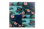 4pc Thirstystone Square Natalie's Lillies Jute Coaster Drinks Beverage Decor Set