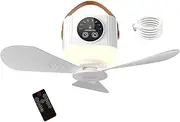 Tent Ceiling Fan With Light, 3600mAh Lighted Ceiling Fan With Remote Control, USB Rechargeable Cooling Device With Timer, 8.7x8.3cm, Easy To Use, Portable For Home Bedroom