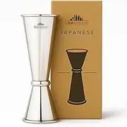 A Bar Above Premium Japanese Jigger with 8 Measurements Inside - Professional & Heavy-Duty 304 Stainless Steel Cocktail Double Jigger for Bartending (1 Pack, Stainless Steel)