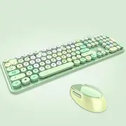 Cordl Mechanical Keyboard Mouse Round Cap Keyboard Office Desktop Keyboard and Mouse Set Green
