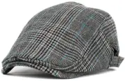 KB Ethos Plaid Newsboy Ivy Cap – Adjustable Vintage Flat Hat